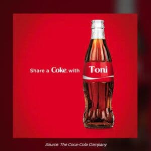 Share a Coke with Toni campaign