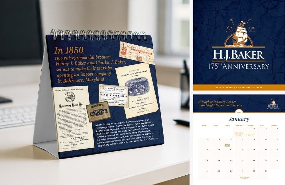CADC Award winner H.J. Baker 175th Anniversary Desk Calendar