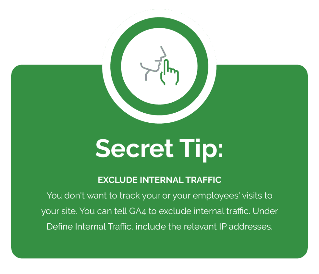 GA4 tips for internal traffic