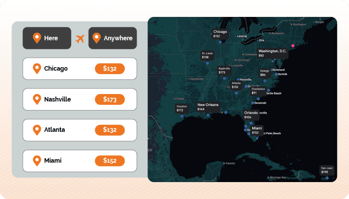 Google flights routes with pricing