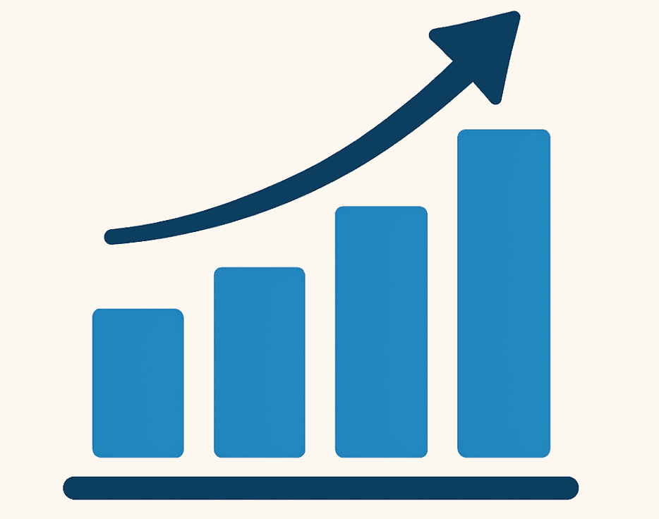 Chart icon showing a growing trend