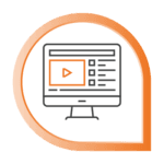 Computer screen with play button