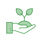 Holding a plant in the hand