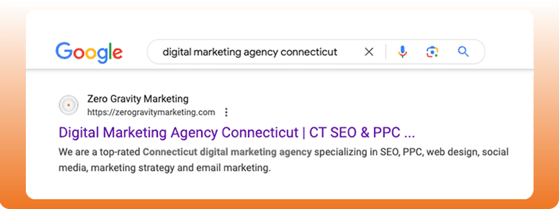 Organic Marketing result for Zero Gravity Marketing