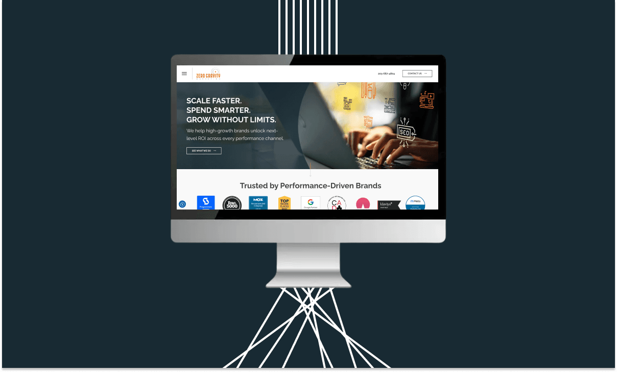 Business website interface illustrating website conversion optimization strategy