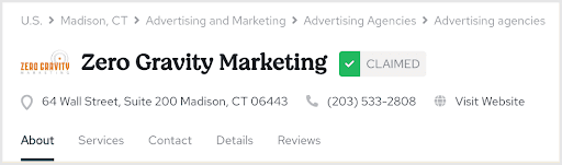 Zero Gravity Marketing Citation Example