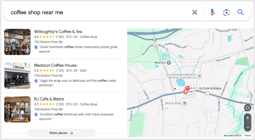 Coffee Shop Near Me results