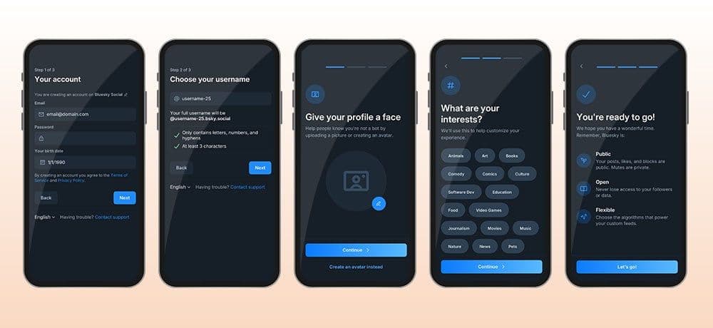 Steps to setting up a BlueSky Account
