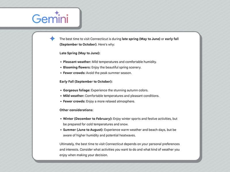 GEO result for Gemini