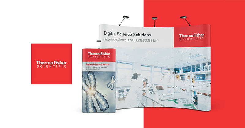 Thermo Fischer's trade show booth graphics