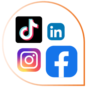 Tiktok, Instagram, LinkedIn, and Facebook Icons