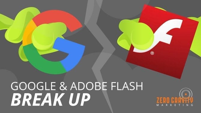 google and adobe flash break up