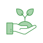 Holding a plant in the hand