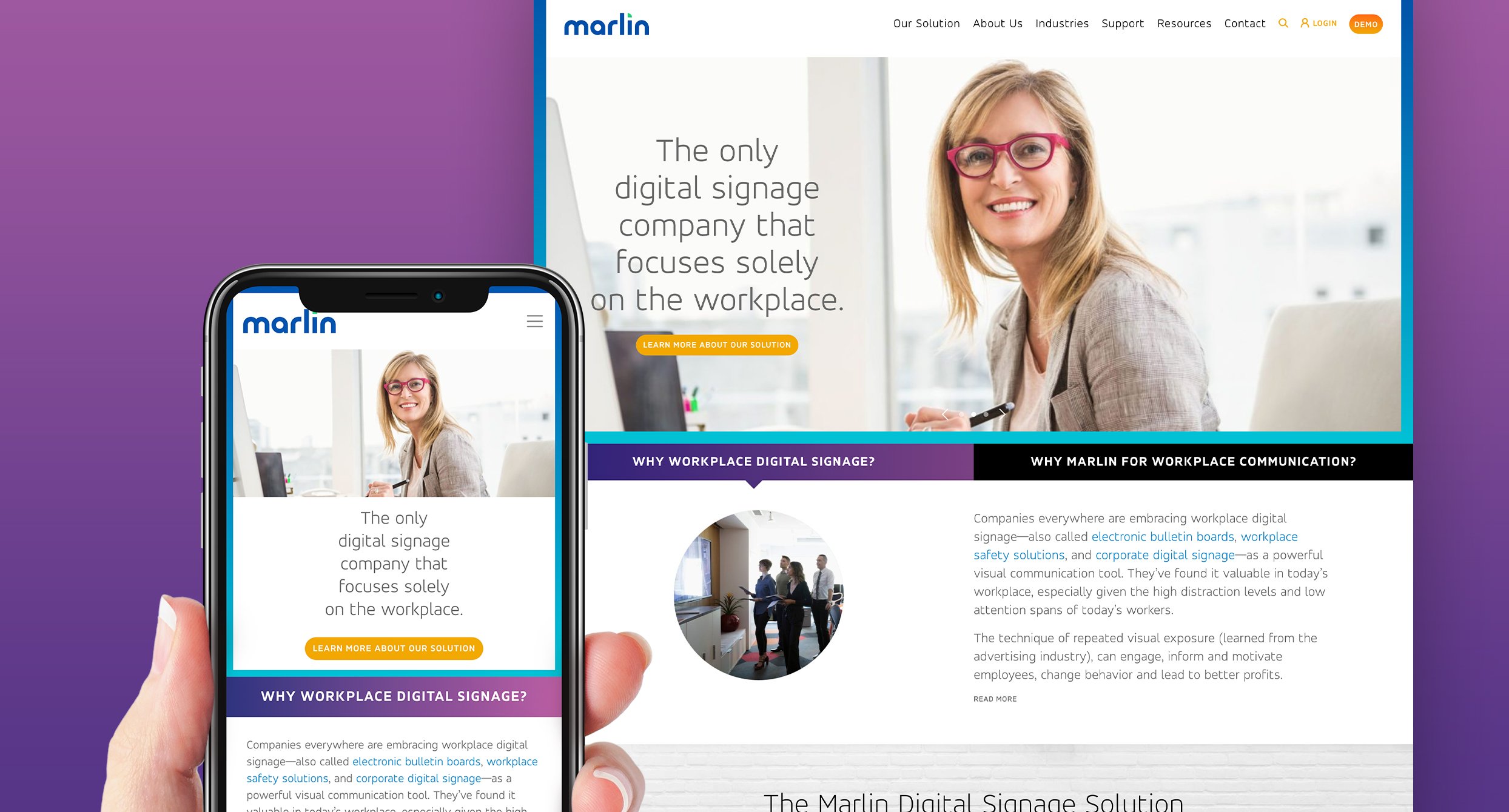 Marlin Digital Signage Mobile & Desktop Website