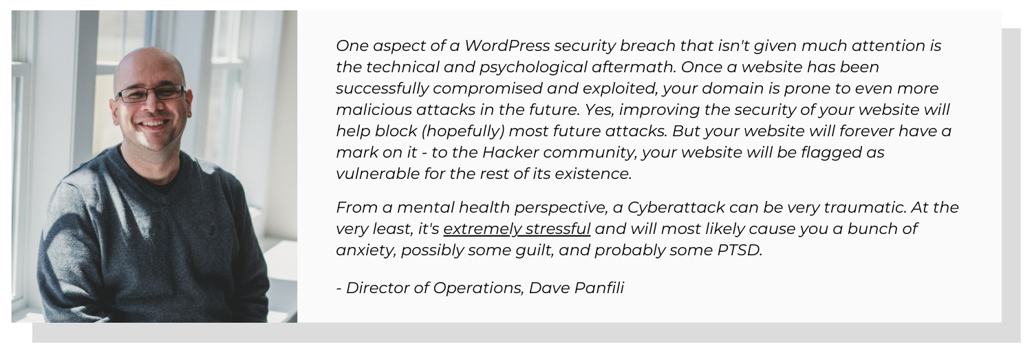 WordPress security quote Dave Panfili