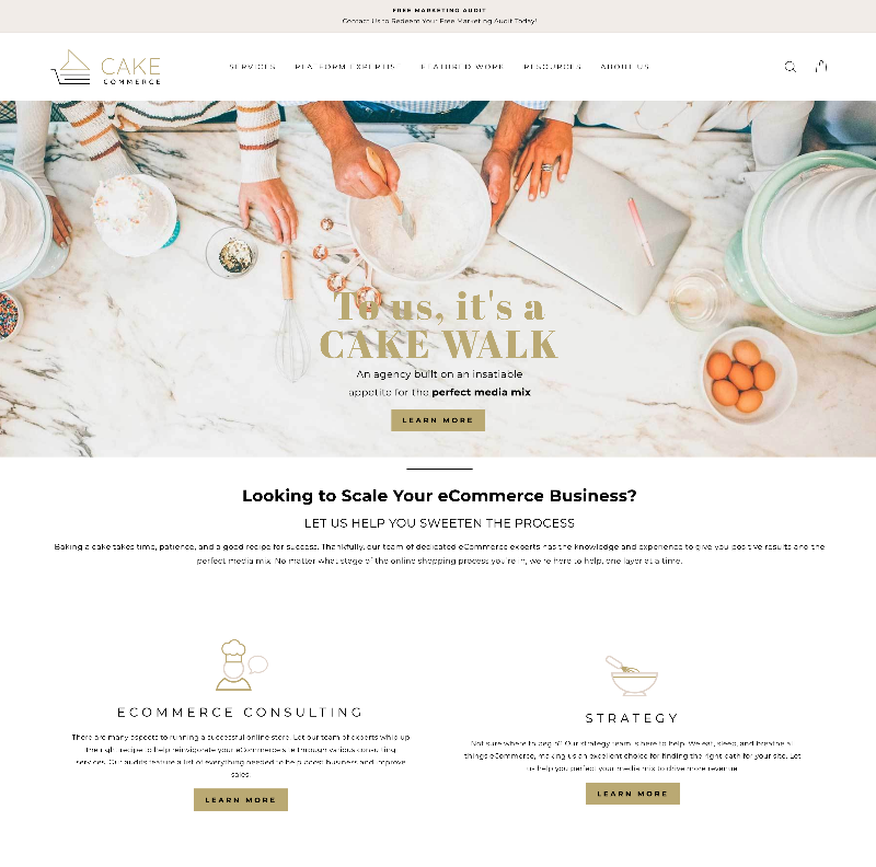 CakeCommerce homepage