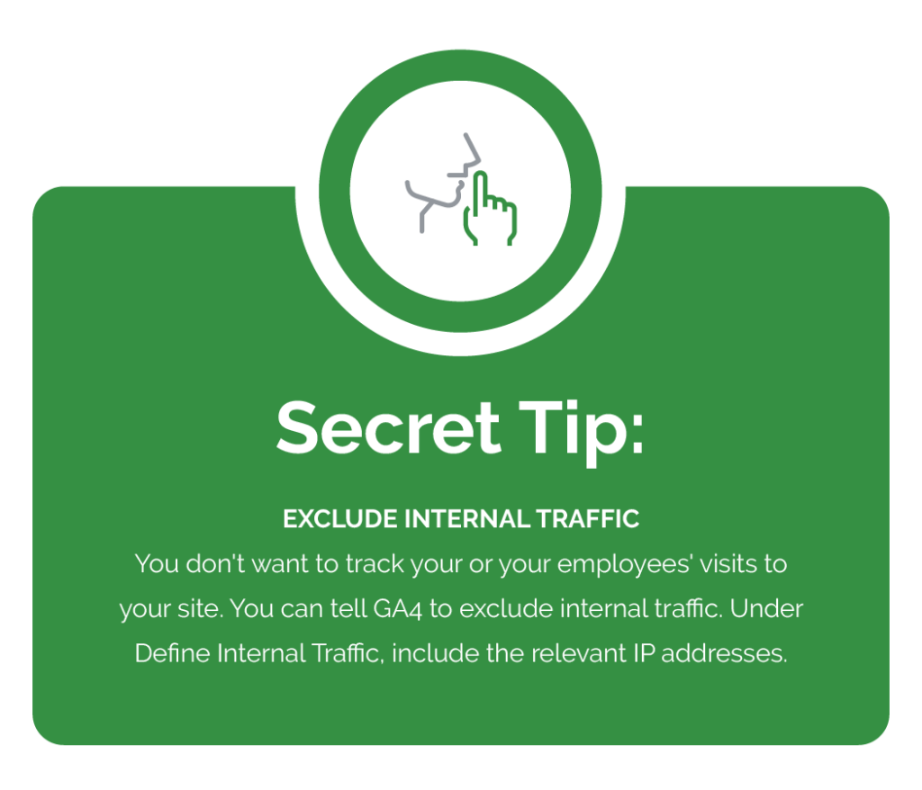 GA4 tips for internal traffic