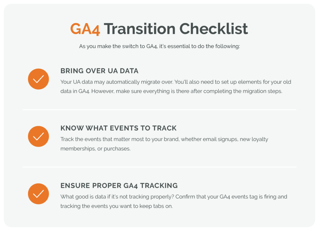 GA4 transition checklist