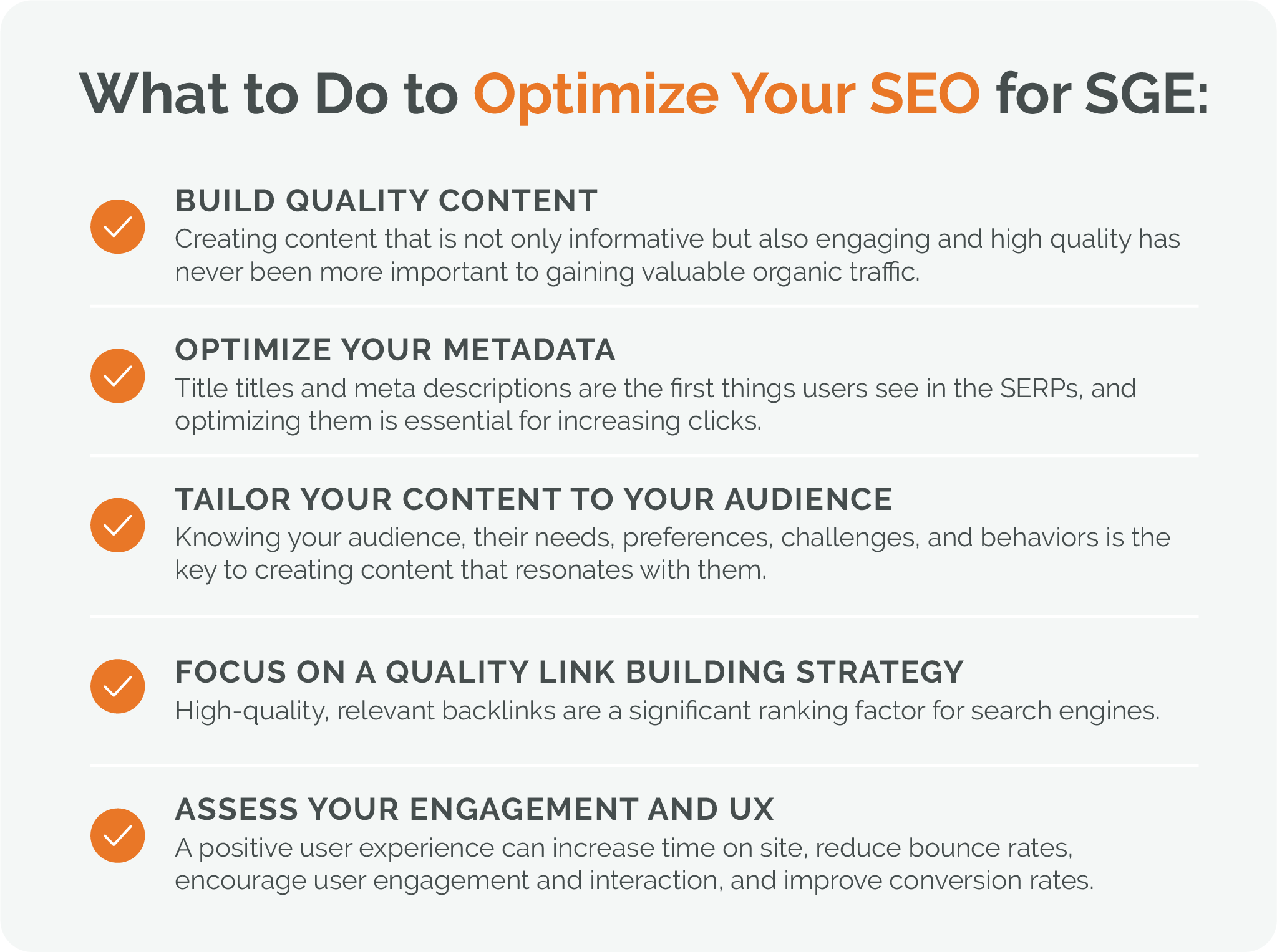 Optimize Your SEO For SGE