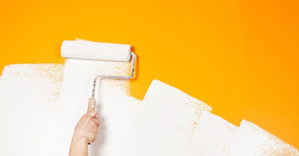 Painting a wall white