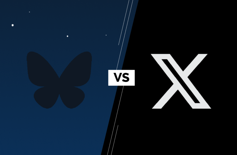 BlueSky vs X Logos