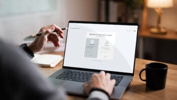 Checking google search console on laptop