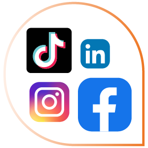 Tiktok, Instagram, LinkedIn, and Facebook Icons